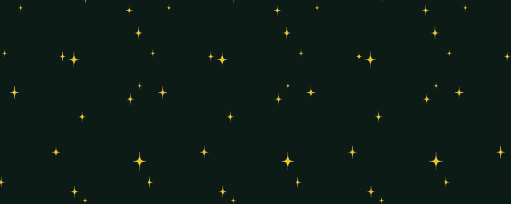 Тъмнозелен фон с равномерно разпръснати малки златисти звездички, създаващи мек, магичен и спокоен нощен ефект