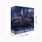 Кутия на пъзел 1000 части с магически замък, показани размери на опаковката